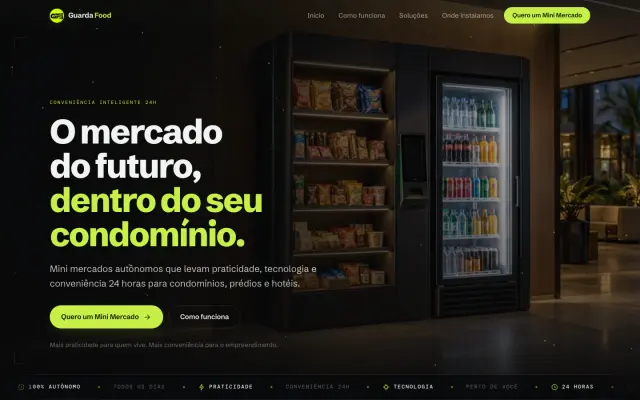 Página inicial do site Guarda Food